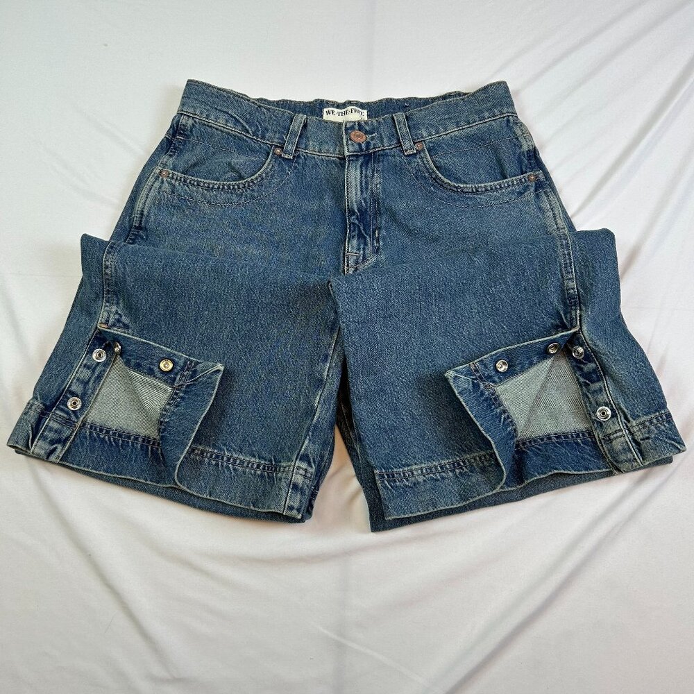 We The Free Wide Leg Snap Hem Jeans Size 29 | Y2K 90s Grunge